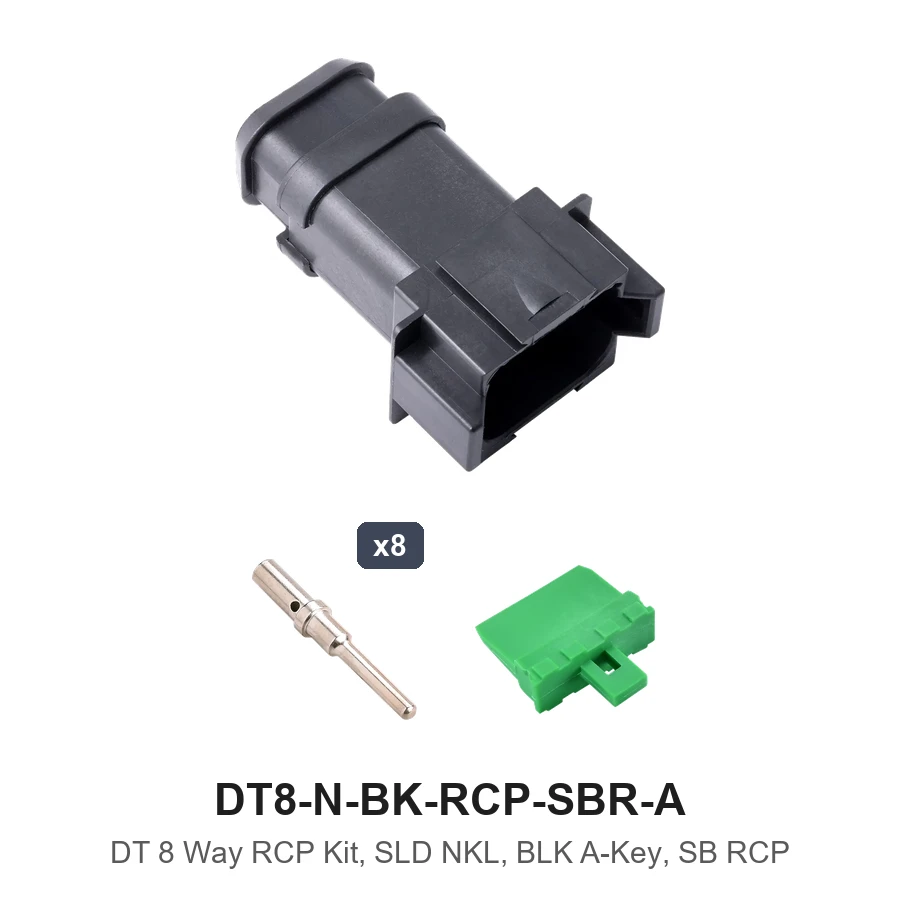 DT 8 Way RCP Kit, SLD NKL, BLK A-KEY, SB RCP - DT8-N-BK-RCP-SBR-A