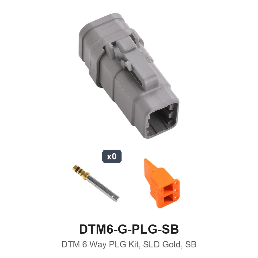 DTM 6 Way Plug Kit Gold Solid SB - DTM6-G-PLG-SB