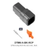 DTM 6 Way Receptacle Kit Nickel Solid Black - DTM6-N-BK-RCP