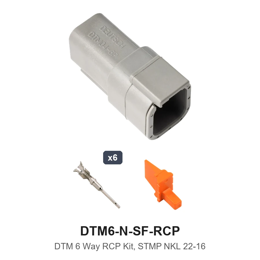 DTM 6 WayReceptacle Kit Nickel Stamped - DTM6-N-SF-RCP