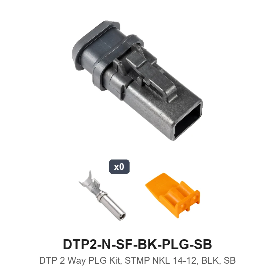 DTP 2 Way PLG Kit, STMP NKL 14-12, BLK, SB - DTP2-N-SF-BK-PLG-SB