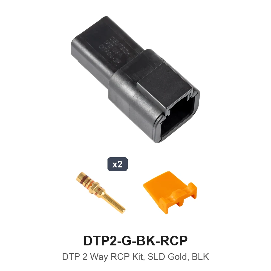 DTP 2 Way Receptacle Kit Gold Solid - DTP2-G-BK-RCP