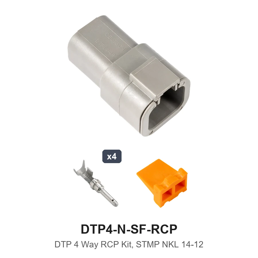 DTP 4 Pin RCP Conn Kit Stamped Nickel - DTP4-N-SF-RCP