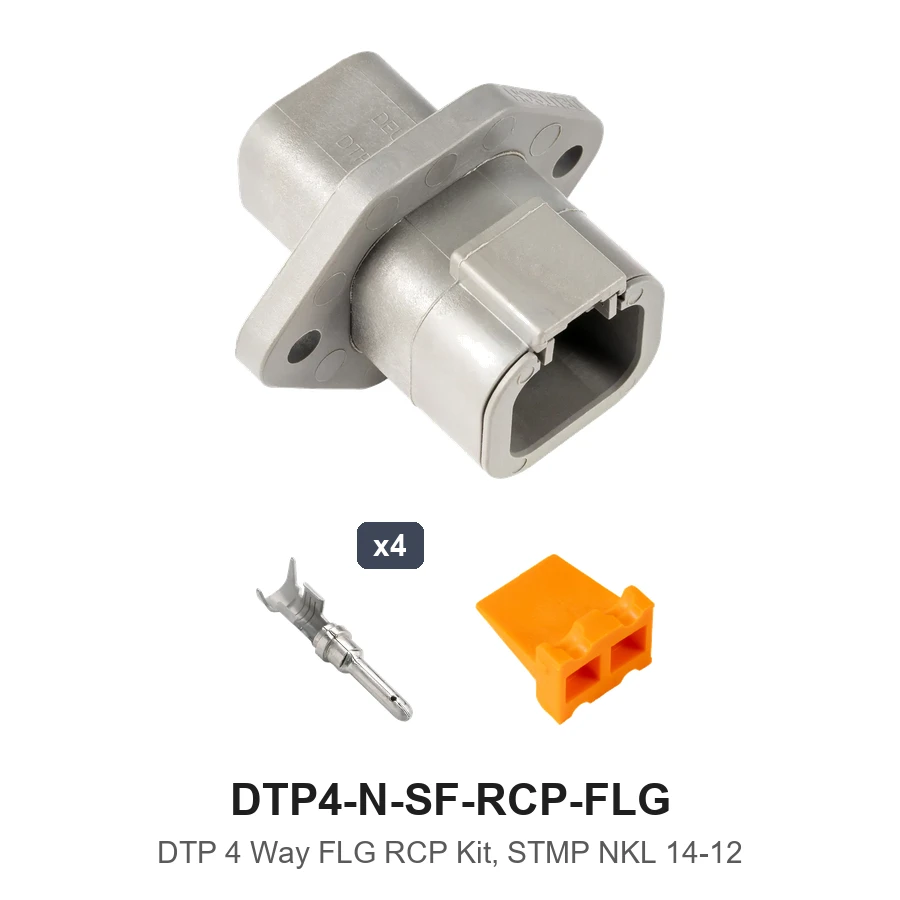 DTP 4 Way Flanged Recep Kit Stamped Nickel - DTP4-N-SF-RCP-FLG