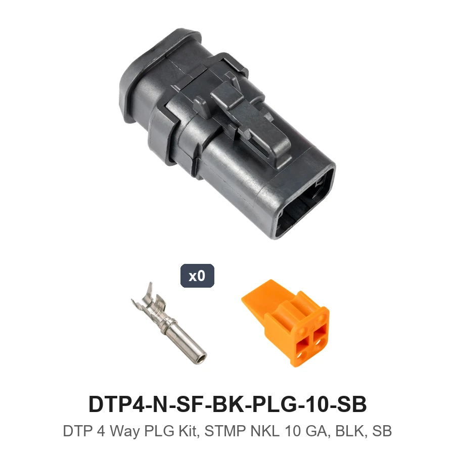 DTP 4 Way PLG Kit, STMP NKL 10 GA, BLK, SB - DTP4-N-SF-BK-PLG-10-SB