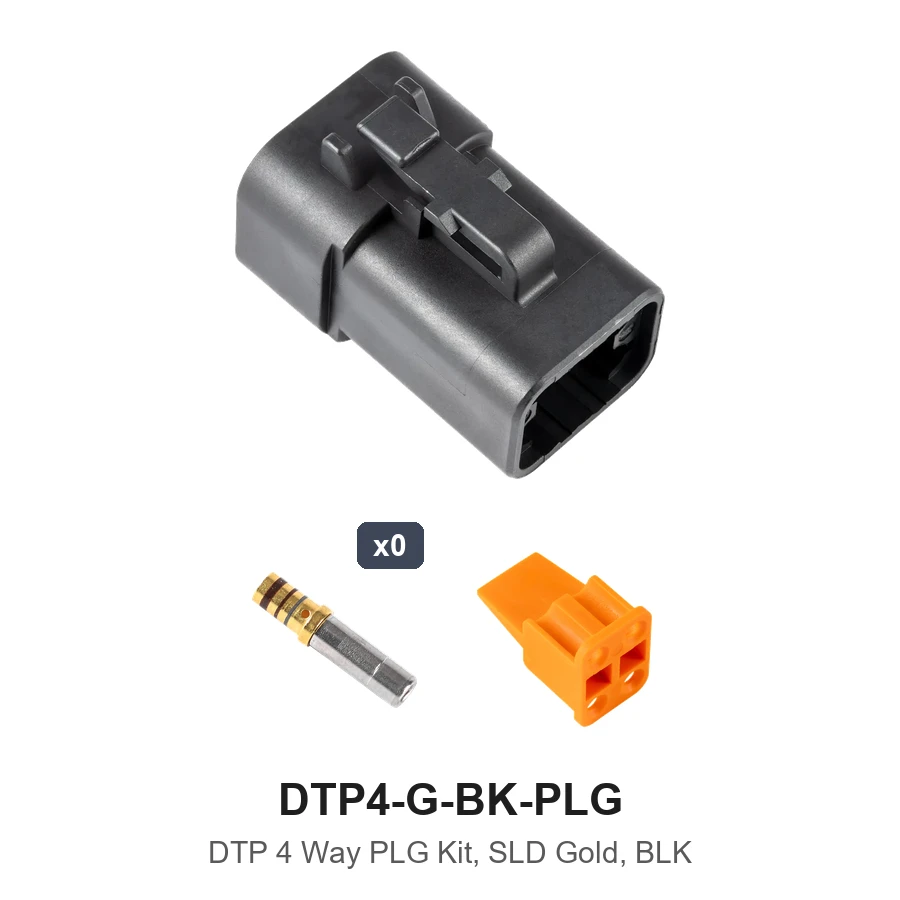 DTP 4 Way Plug Kit Gold Solid Black - DTP4-G-BK-PLG