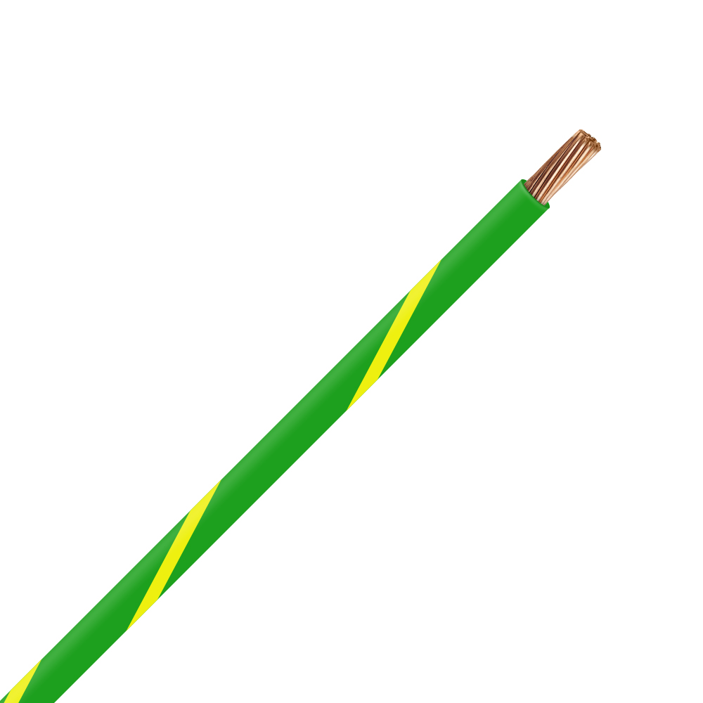 Picture of TXL 10 GREEN/YELLOW STRIPED WIRE