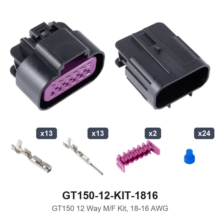 GT150 12 Way M/F Kit 18-16AWG - GT150-12-KIT-1816