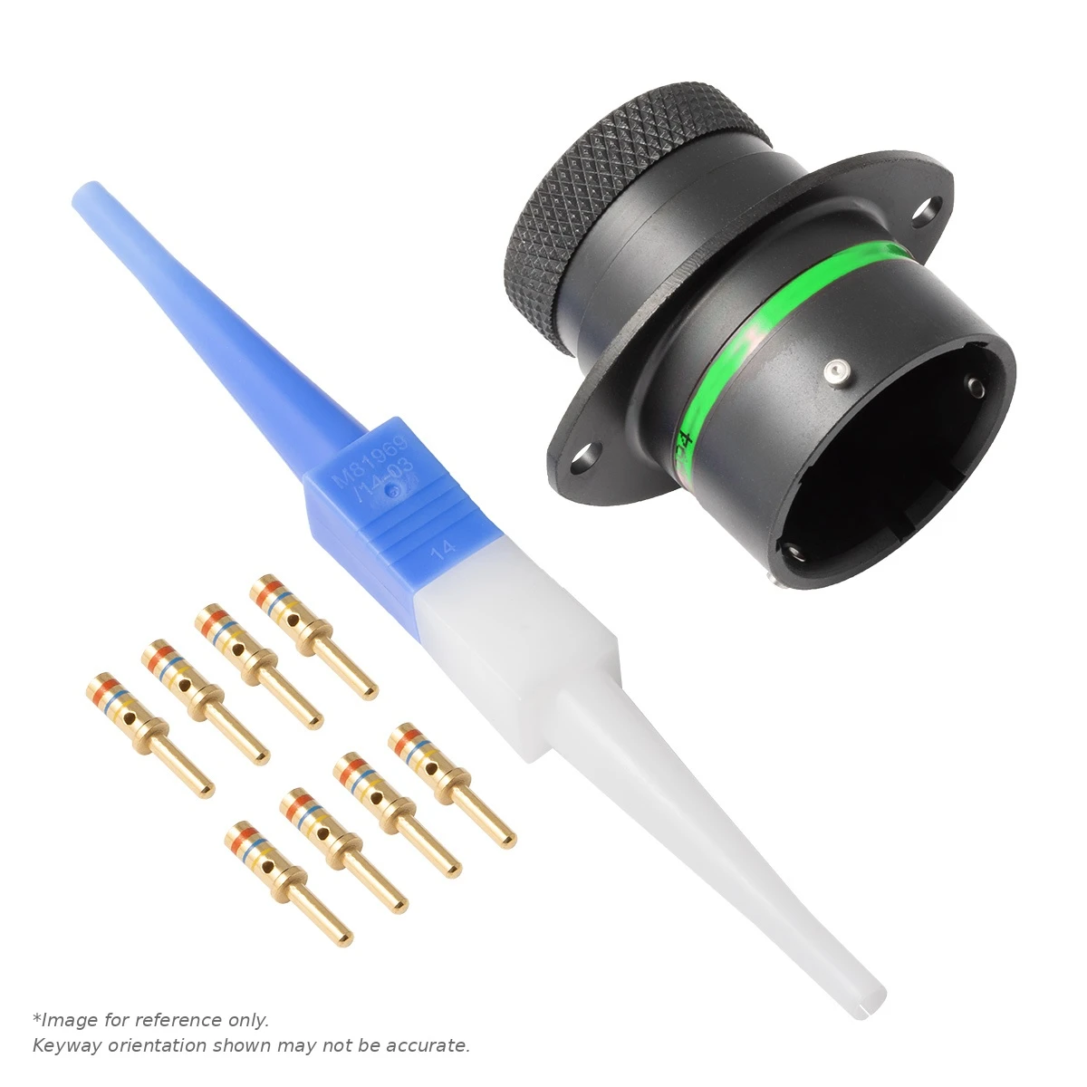 AS,8 WAY,FLG,PIN,D KEY,GREEN - AS016-08PD