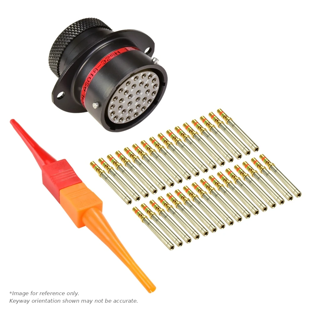 AS,32 WAY,FLG,PIN,N KEY,RED - AS018-32PN