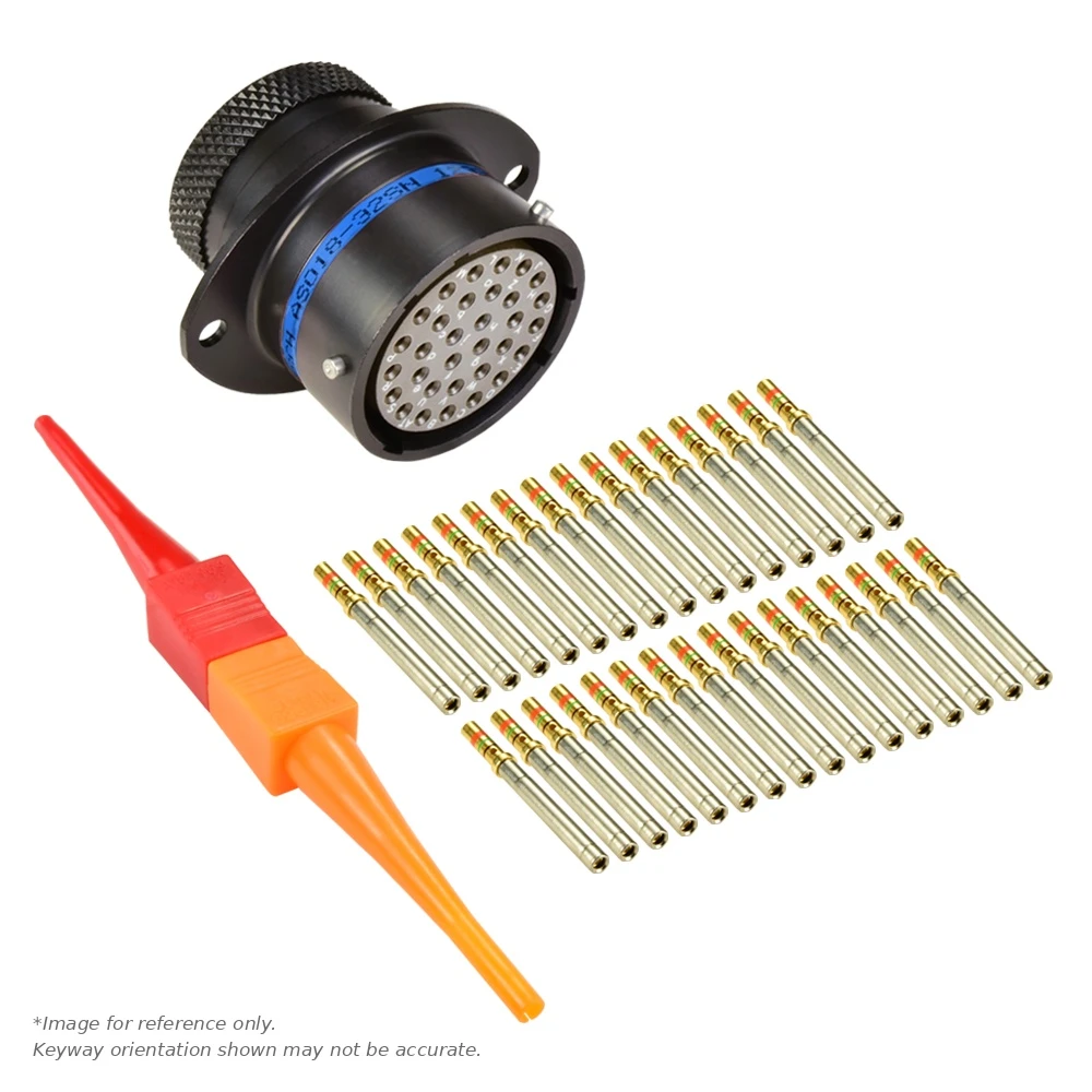 AS,32 WAY,FLG,SKT,B KEY,BLUE - AS018-32SB