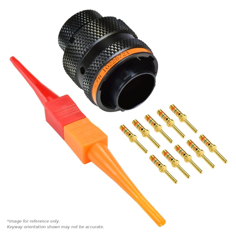 AS,10 WAY,PLG,SKT,C KEY,ORANGE - AS612-98PC