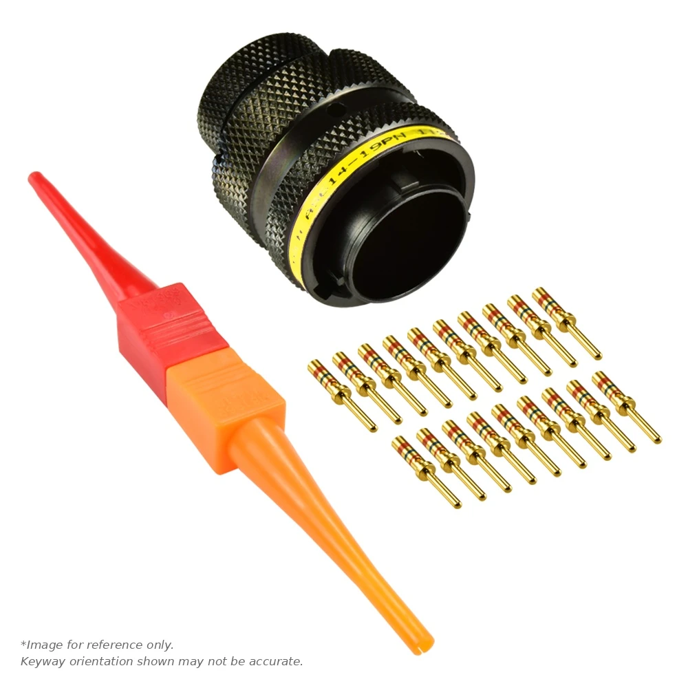 AS,19 WAY,PLG,SKT,A KEY,YELLOW - AS614-19PA